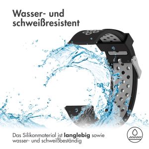 iMoshion Silikonband Sport - 24-mm-Universalanschluss - Schwarz/Grau