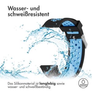 iMoshion Silikonband Sport - 24-mm-Universalanschluss - Schwarz/Blau