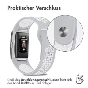 iMoshion Silikonband Sport für das Fitbit Charge 2 - Grau / Weiß