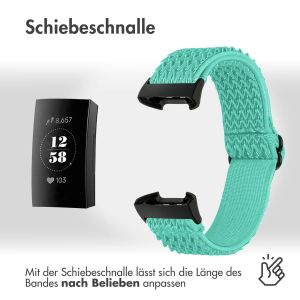 iMoshion Elastische Nylonarmband für das Fitbit Charge 3 / 4 - Mintgrün