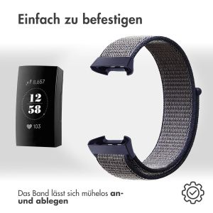 iMoshion Nylonarmband für das Fitbit Charge 3 / 4 - Dunkelblau