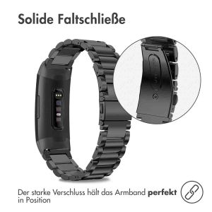 iMoshion Edelstahlarmband für das Fitbit Charge 3 / 4 - Schwarz