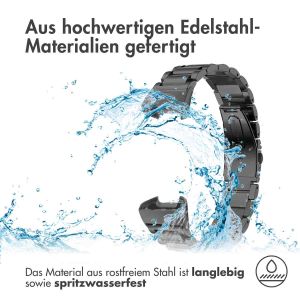 iMoshion Edelstahlarmband für das Fitbit Charge 3 / 4 - Schwarz