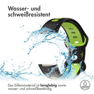 iMoshion Silikonband Sport für das Fitbit Charge 5 / Charge 6 - Schwarz / Grün
