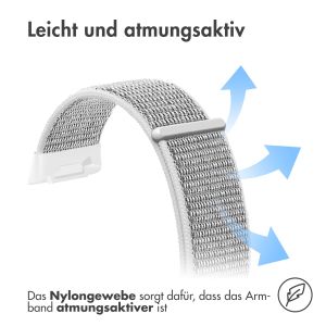 iMoshion Nylonarmband für das Fitbit Charge 5 / Charge 6 - Größe L - Hellgrau