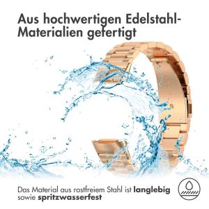 iMoshion Edelstahlarmband für das Fitbit Charge 5 / Charge 6 - Rose Gold