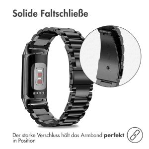 iMoshion Edelstahlarmband für das Fitbit Charge 5 / Charge 6 - Schwarz