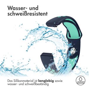 iMoshion Silikonband Sport für das Fitbit Inspire - Dunkelblau  /  Mintgrün