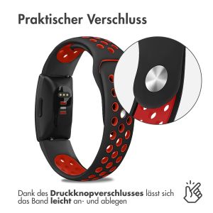 iMoshion Silikonband Sport für das Fitbit Inspire - Schwarz / Rot