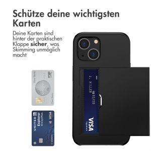iMoshion ﻿Backcover mit Kartenfach für das iPhone 13 Mini - Schwarz