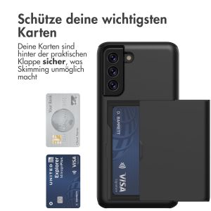 iMoshion ﻿Backcover mit Kartenfach für das Samsung Galaxy S21 FE - Schwarz
