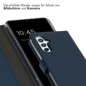 Selencia Echtleder Klapphülle für das Samsung Galaxy A54 (5G) - Blau