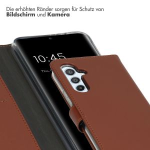 Selencia Echtleder Klapphülle für das Samsung Galaxy A54 (5G) - Hellbraun