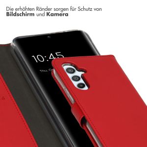 Selencia Echtleder Klapphülle für das Samsung Galaxy A54 (5G) - Rot