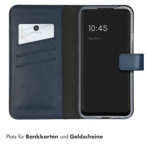 Selencia Echtleder Klapphülle für das Samsung Galaxy A34 (5G) - Blau