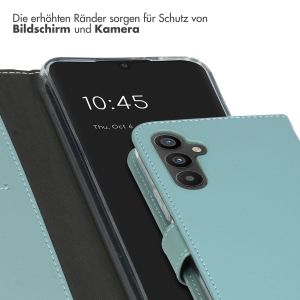 Selencia Echtleder Klapphülle für das Samsung Galaxy A34 (5G) - Air Blue
