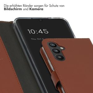 Selencia Echtleder Klapphülle für das Samsung Galaxy A34 (5G) - Hellbraun