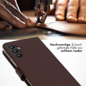 Selencia Echtleder Klapphülle für das Samsung Galaxy A34 (5G) - Braun