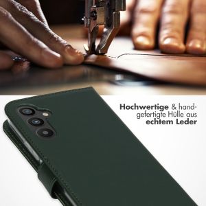 Selencia Echtleder Klapphülle für das Samsung Galaxy A34 (5G) - Grün