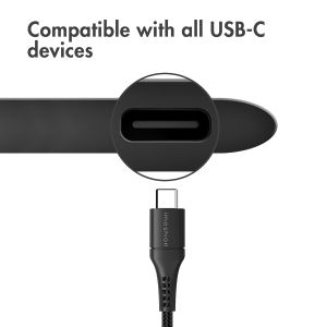 iMoshion Wand-Ladegerät mit USB-C- auf USB-C Kabel - Ladegerät - Geflochtenes Gewebe - 20 Watt - 2 m - Schwarz