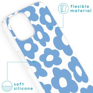iMoshion Design Hülle für das iPhone 13 - Retro Blue Flowers