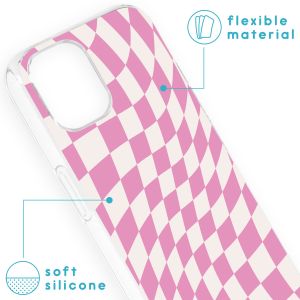 iMoshion Design Hülle für das iPhone 13 - Retro Pink Check