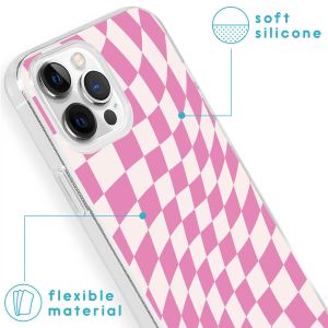 iMoshion Design Hülle für das iPhone 13 Pro - Retro Pink Check