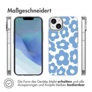 iMoshion Design Hülle für das iPhone 14 - Retro Blue Flowers
