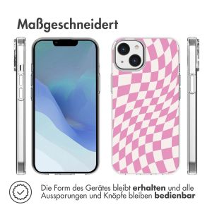 iMoshion Design Hülle für das iPhone 14 - Retro Pink Check