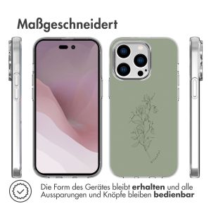 iMoshion Design Hülle für das iPhone 14 Pro - Floral Green