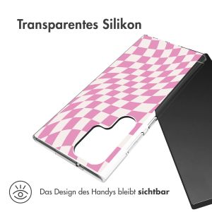iMoshion Design Hülle für das Samsung Galaxy S23 Ultra - Retro Pink Check