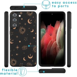 iMoshion Design Hülle für das Samsung Galaxy S21 FE - Black Marble