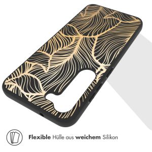 iMoshion Design Hülle für das Samsung Galaxy S23 Plus - Blätter / Schwarz