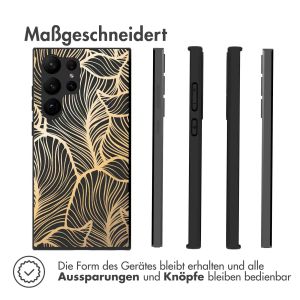 iMoshion Design Hülle für das Samsung Galaxy S23 Ultra - Blätter / Schwarz
