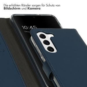 Selencia Echtleder Klapphülle für das Samsung Galaxy S23 Plus - Blau