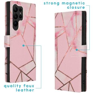 iMoshion Design TPU Klapphülle für das Samsung Galaxy S23 Ultra - Pink Graphic