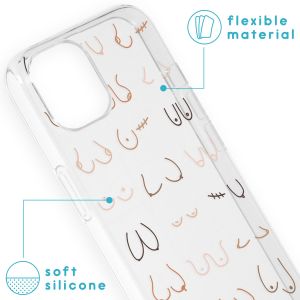 iMoshion Design Hülle für das iPhone 13 - Boobs all over - Transparent
