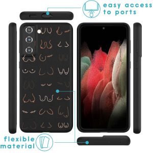 iMoshion Design Hülle für das Samsung Galaxy S21 FE - Boobs all over - Schwarz