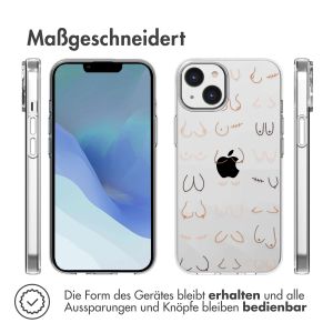iMoshion Design Hülle für das iPhone 14 - Boobs all over - Transparent