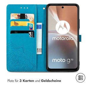 iMoshion Mandala Klapphülle für das Motorola Moto G32 - Türkis
