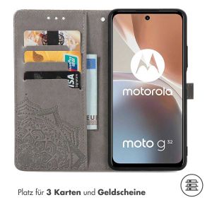 iMoshion Mandala Klapphülle für das Motorola Moto G32 - Grau