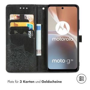 iMoshion Mandala Klapphülle für das Motorola Moto G32 - Schwarz