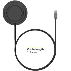 Accezz MagSafe Wireless Charger auf USB-C-Kabel - MagSafe Ladegerät - Rutschfest - Schwarz