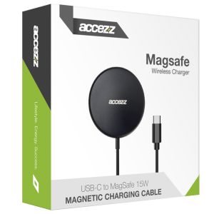 Accezz MagSafe Wireless Charger - MagSafe Ladegerät mit USB-C-Anschluss - 15 Watt - Schwarz
