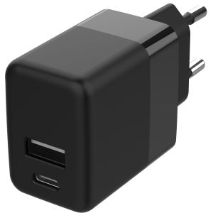 Accezz Wandladegerät - Ladegerät - USB-C- und USB-Anschluss - Power Delivery - 20 Watt - Schwarz