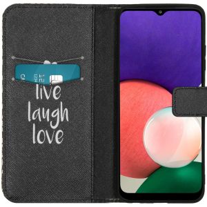 iMoshion Design TPU Klapphülle Galaxy A22 (5G) - Live Laugh Love