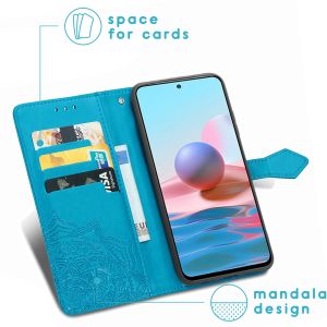 iMoshion Mandala Klapphülle Xiaomi Redmi Note 10 (4G) / Note 10S - Türkis
