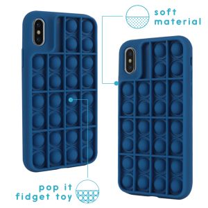 iMoshion Pop It Fidget Toy - Pop It Hülle iPhone Xs / X - Dunkelblau