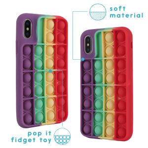 iMoshion Pop It Fidget Toy - Pop It Hülle iPhone Xs / X - Rainbow