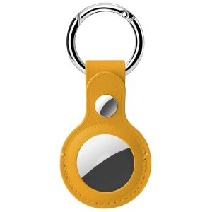 Accezz ﻿Genuine Leather Keychain Case Apple AirTag - Gelb